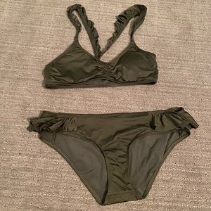 Aerie Small olive green bikini